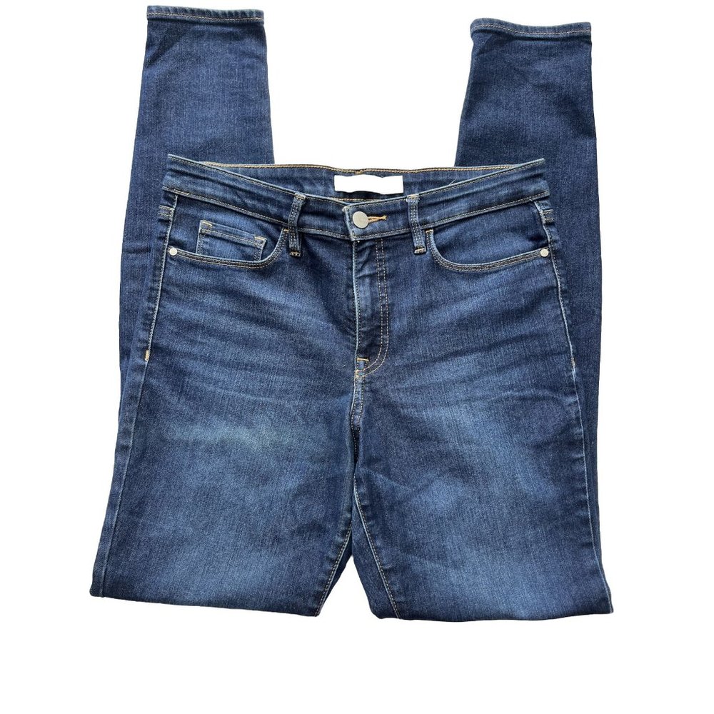 Athleta Sculptek Womens Dark Wash Mid Rise Stretch Skinny Jeans Size 10 Tall